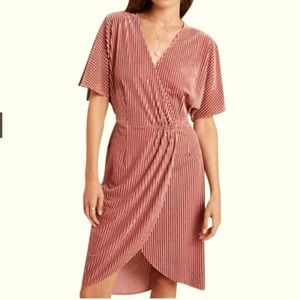 NWT Anthropologie Sunday in Brooklyn Velvet Plisse Dress Rose Pink size M